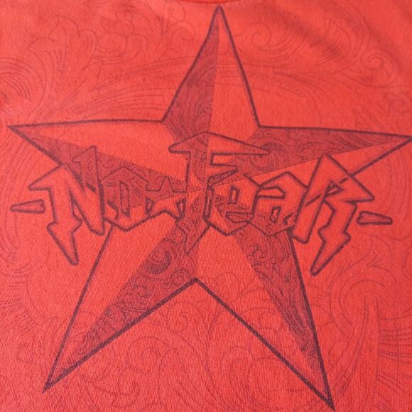 Y2K NO FEAR T-Shirt Men's S Small Double Stitch Red Black Stars Vintage Retro - Picture 7 of 7